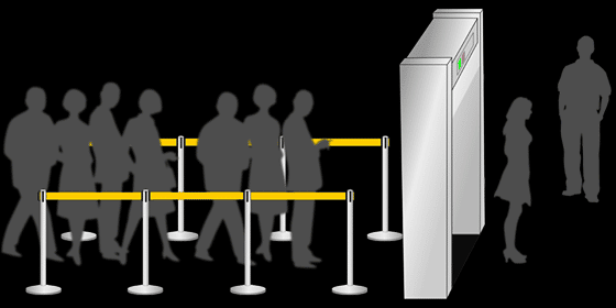 Controle aux rayons x dans les aéroports